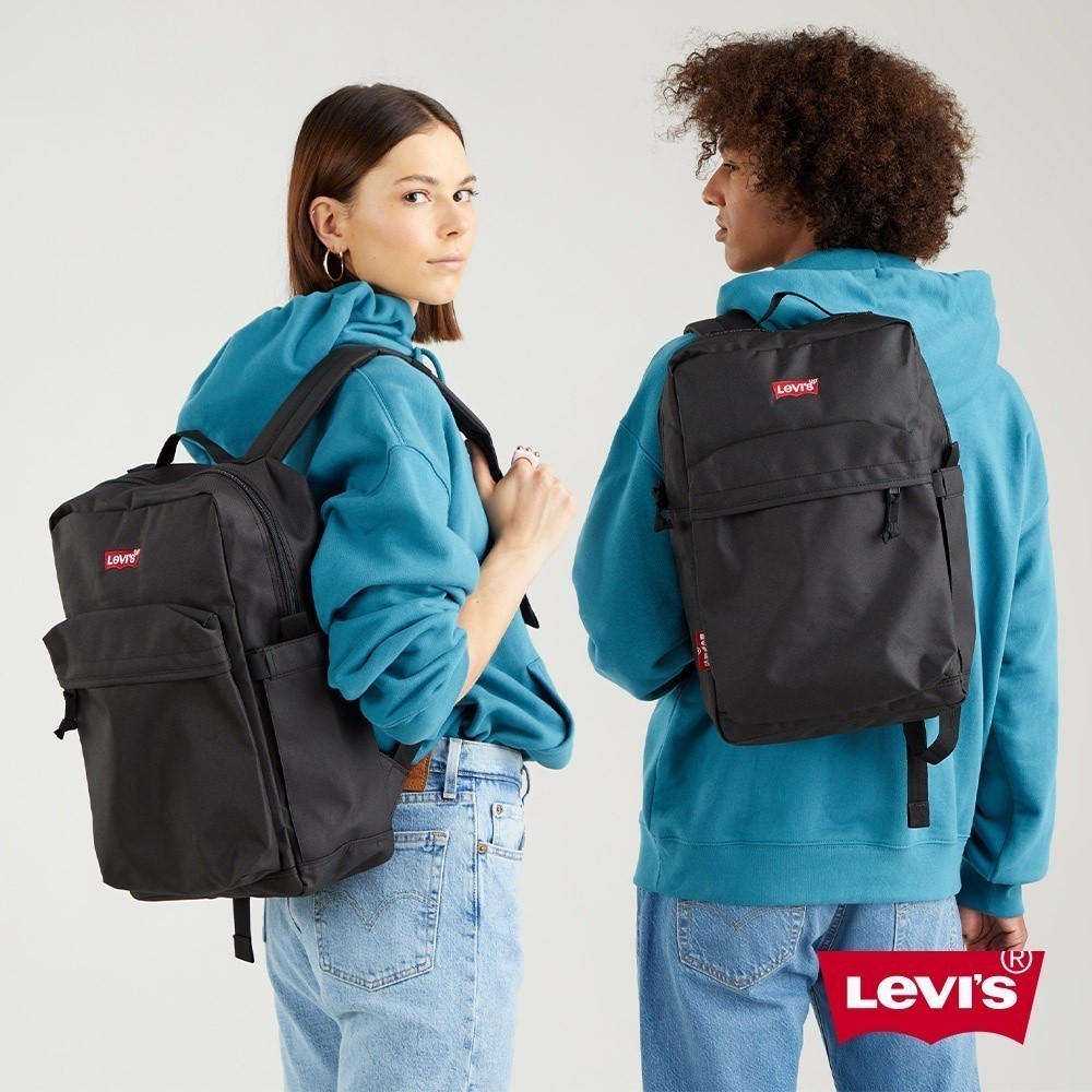 Levis 男女同款 經典後背包 / Logo刺繡布章 / 回收再造纖維 / 黑 人氣新品 38004-0282