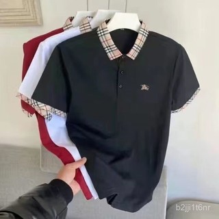 🌟夏款熱賣🌟夏季男士大碼時尚翻領短袖刺繡polo百搭潮POLOinsT恤戰馬plol衫男 UEYD