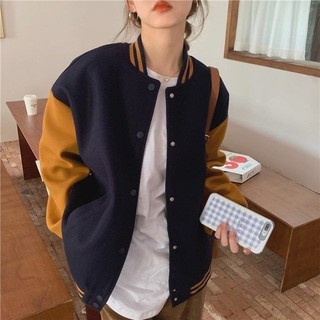 妞妞美🌈 棒球服外套 外套女美式複古棒球服女春秋季外穿韓版春秋款寬鬆休閒百搭學生bf外套女棒球服短外套春秋外套