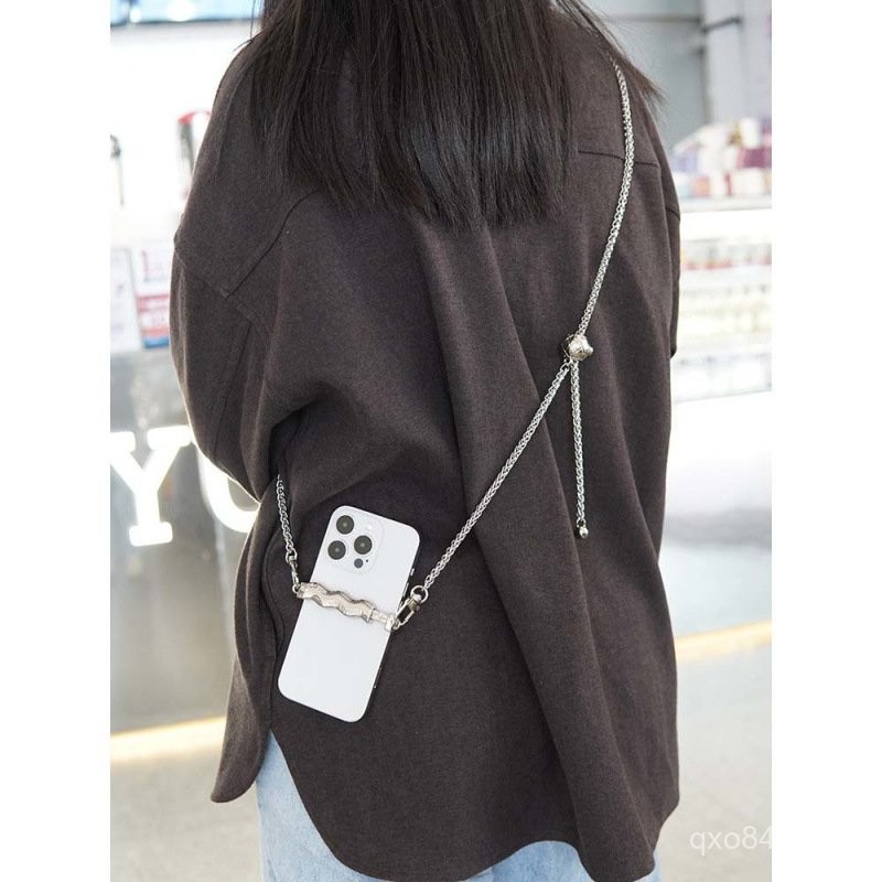 【ciud】臺灣出貨 免運 手機掛繩 ins日韓手機夾斜挎掛繩可背鏈條背夾斜跨感手機鏈手機殻掛脖蘋果 HLB1