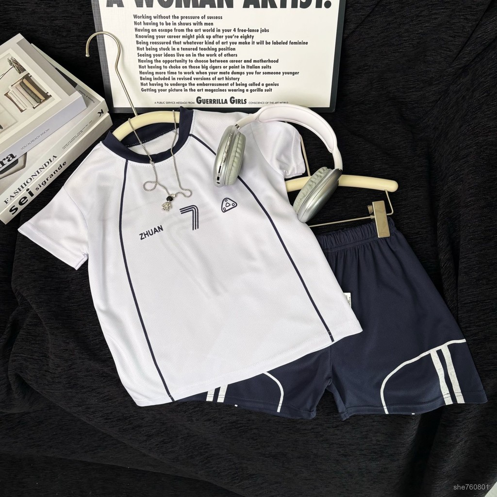 桃園出貨🏆童裝精選 【夏日運動限定】兒童夏季新款球服速幹衣套裝中大童透氣籃球服套 YQ37