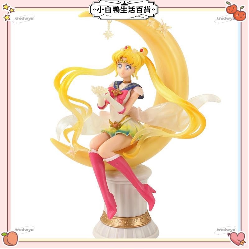 🔥免運🔥20cm 卡通動漫 美少女戰士 月野兔 露娜 坐姿月亮 PVC手辦玩具擺件可動人偶模型娃娃蛋糕裝飾玩具聖誕兒