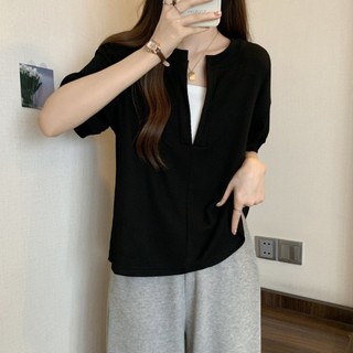 假兩件上衣 T恤 上衣 假兩件短袖T恤女夏季寬鬆顯瘦大碼胖mm百搭小眾遮肚上衣ins潮 韓係服飾 大尺碼服裝 多巴胺女裝