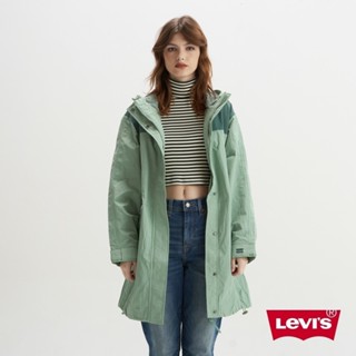 Levis 女款 長版連帽網眼風衣外套 / 抽繩收縮下擺 熱賣單品 A5866-0001