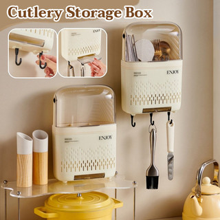 Cutlery Storage Box Wall Mounted Chopsticks Cage Spoon Fork