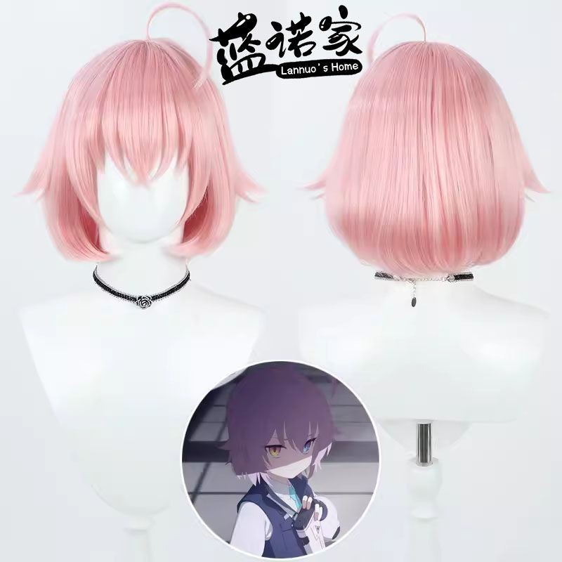 免運加急 學生有優惠👘 蔚藍檔案 【藍諾家】蔚藍檔案 小鳥遊星野cos假髮短髮版仿真頭皮粉色波波頭 角色扮演