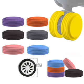 8Pcs Full Wrap Around Luggage Wheels Protector Silicone Lugg