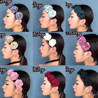 ✨新款熱銷✨拉丁舞髮飾玫瑰花朵髮帶多色女士 錶演髮夾藝考演出 超美配飾頭飾 H4VN
