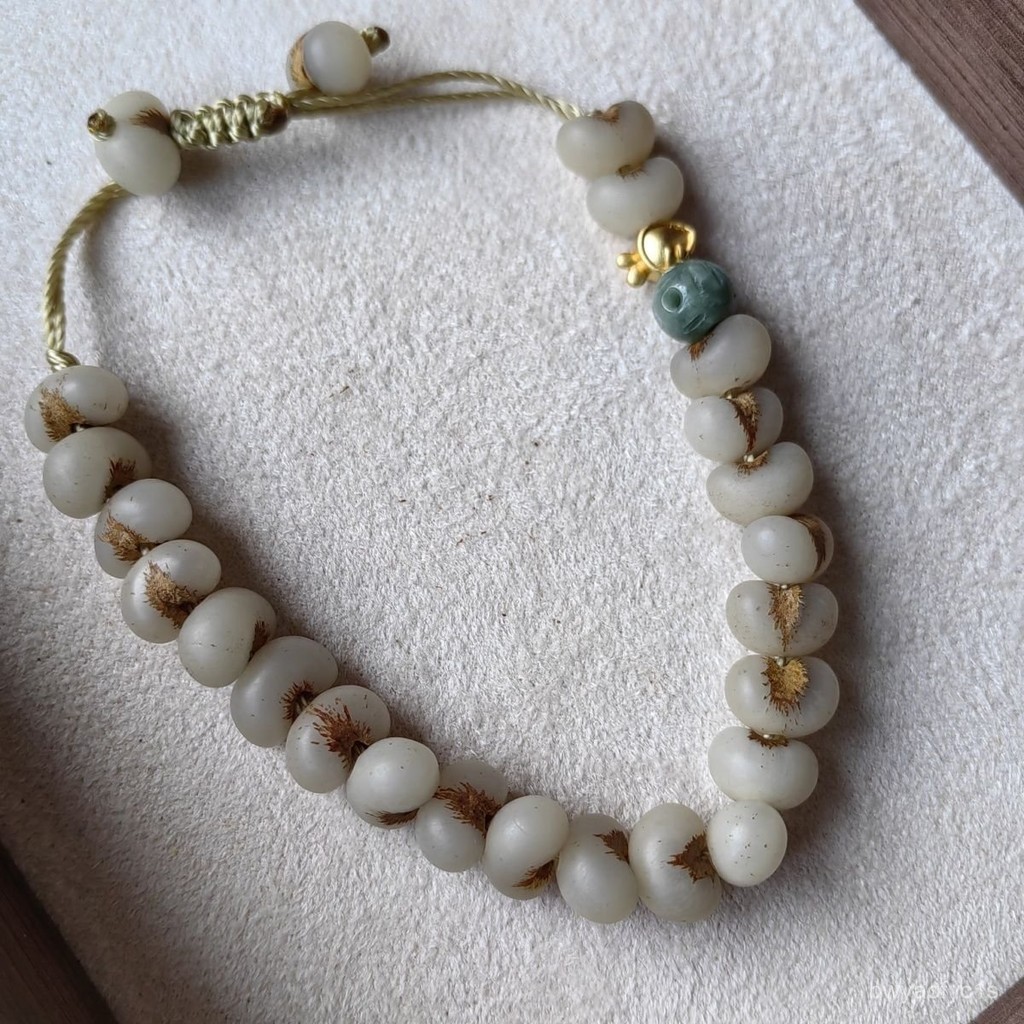 優選💖金佛草搭配闇紅無患子近圓菩提手串925銀小象方塊手鏈時尚禮物 5NTO