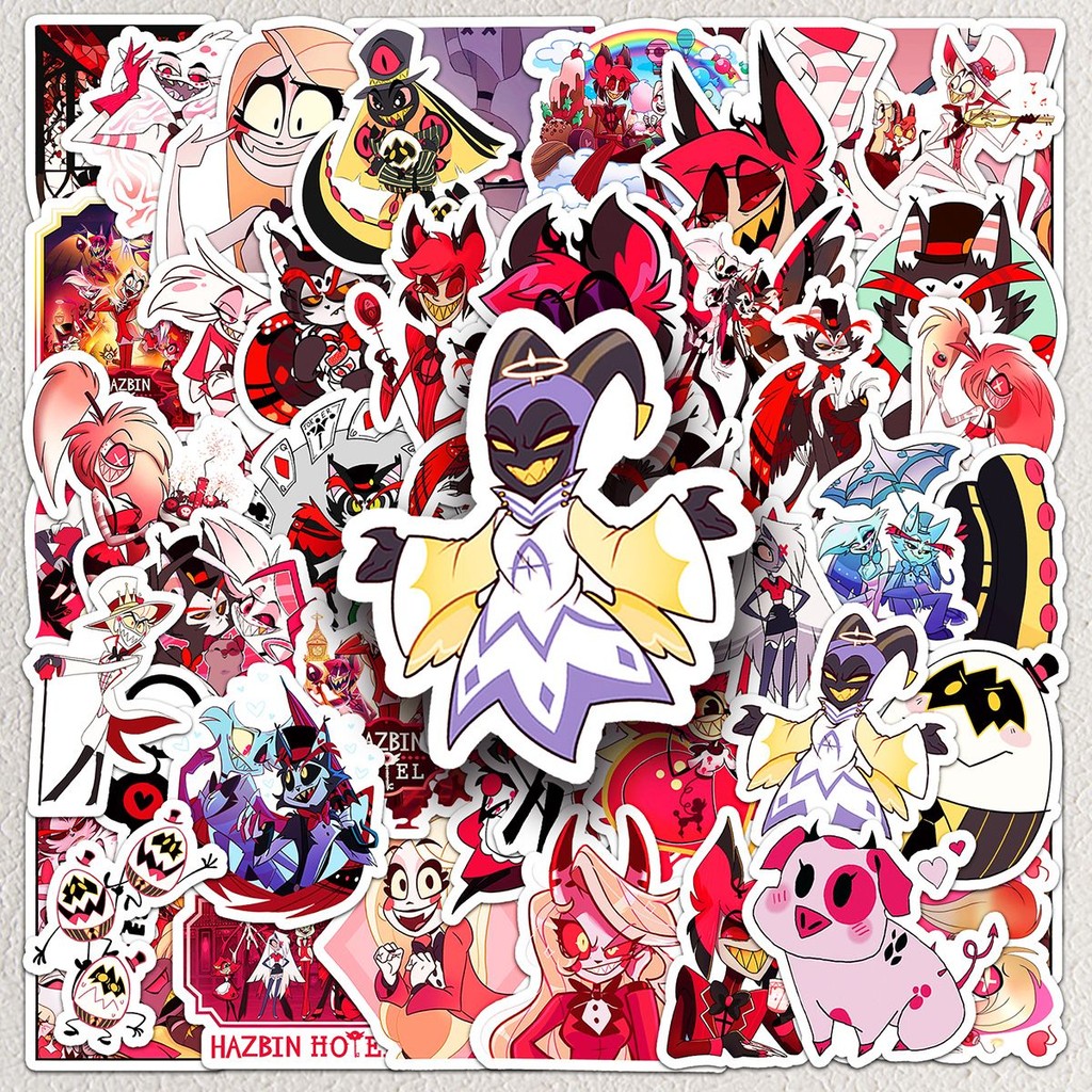 店長推薦🔥臺灣出貨🔥50張地獄客棧Hazbin Hotel塗鴉貼畵卡通動畵裝飾水杯手機殻貼紙