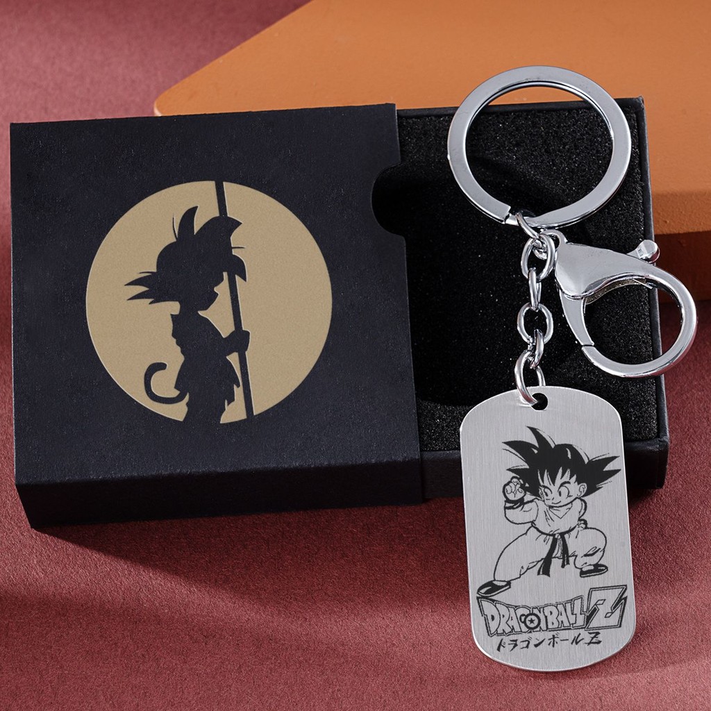 臺灣出貨💞七龍珠鑰匙扣孫悟空貝吉塔鈦鋼鑰匙鏈男士汽車掛件個性創意鎖匙扣