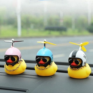 Car Ornaments Duck Broken Wind Small Yellow Duck With LED Li