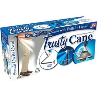 Trusty Cane Folding LED Light Quad Cane Walking Stick with F
