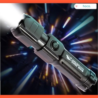 Telescopic zoom glare flashlight USB rechargeable flashlight
