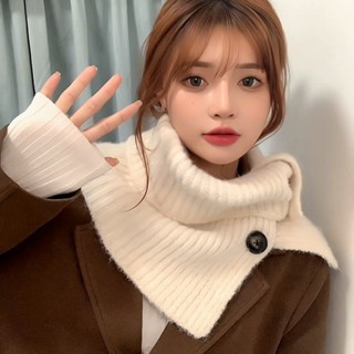 免運🌞針織圍巾女 2024新款冬季保暖毛綫圍脖 護頸脖套防風防寒高階感披肩 ins風保暖針織毛線圍脖 秋冬季圍巾保暖圍脖