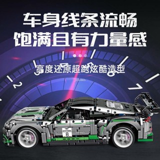 新款 跑車 摩托車 森寶積木改電地獄超力號男孩禮物機械狂飆跑車賽車模型兒童玩具
