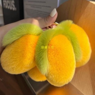 模擬吊飾 水果吊飾 真獺兔毛小芒果汽車鑰匙扣掛件ins可愛毛絨公仔玩偶包包掛飾禮物 模擬水果吊飾 水果鑰匙扣 水果掛件