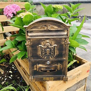 戶外掛牆式信箱 郵筒信箱 信件箱 郵箱 意見箱 塑膠信箱 不鏽鋼 防水防鏽 帶鎖 壁掛式 家用信箱 外貿尾單歐式複古民宿