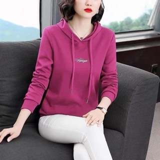 中老年媽媽帽T女|春秋連帽上衣|寬鬆繡花連帽上衣|遮肉長袖衫|媽媽裝帽T|簡約韓版帽T|大碼女裝上衣|阿嬤衣服|韓係穿搭