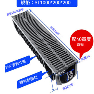 成品排水溝槽 U型排水溝槽 HDPE塑膠水槽 免砌磚排水溝蓋板 地溝槽