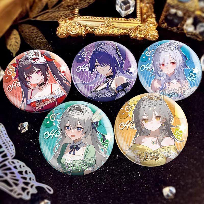 ✨MIGU次元✨崩壞：星穹鐵道 流螢雙閃吧唧 黃泉吧唧徽章 鏡流 卡芙卡 花火 星 銀狼 三月七 遊戲同人周邊 禮物徽章