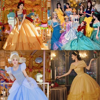 壹灣出貨✿萬聖節白雪夢幻禮服成人白雪灰姑娘睡美人宮廷風舞臺演出cosplay