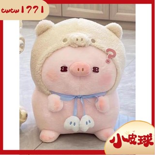 【小皮球】✨動物市集甜寶小豬抱枕 毛絨玩具 可愛軟萌豬豬 送女友 生日禮物 交換禮 豬豬公仔 帽子豬豬 小豬玩偶 小豬娃