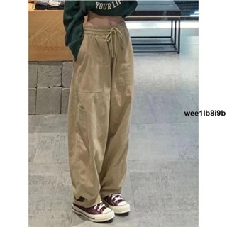 褲子🎠 日系復古工裝褲子女春秋直筒寬松休閑長褲2024新款學生闊腿運動褲