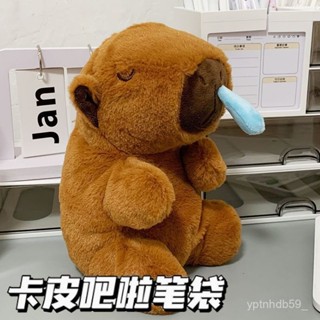 奇葩鉛筆盒 搞笑搞怪可愛 鉛筆袋筆袋韓國大容量文具袋筆盒 奇葩文具 卡皮巴拉玩偶筆袋卡通毛絨文具袋高顔值流鼻涕水豚公仔