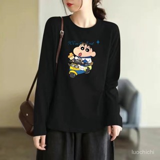 【臺灣出貨】100%純棉 T恤女 秋冬女裝 長袖上衣 秋天女裝 長袖T恤女 寬鬆上衣 大尺碼長袖 韓國女裝 女生上衣