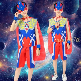 兒童潮服🎈 兒童環保時裝秀服裝男孩手工衣服親子裝奧特曼幼兒園表演走秀服裝