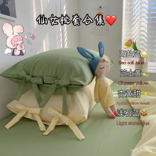 嬋捨甄選🌟 現 枕頭 深度睡眠枕 水洗枕 枕心 枕芯 中低枕 中高枕 助睡眠 不塌陷 奶油風混搭水洗棉枕套一對裝成人枕
