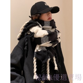 【秘齡&優選賣場】仿羊絨 保暖 披肩 圍巾 韓國ins風小眾設計鏤空花朵圍巾女冬季百搭保暖長款學生圍脖