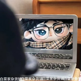 小紅書衕款 高顔值娃用金屬銀邊半框框眼鏡20cm方框金屬邊棉花娃娃眼鏡玩偶 出卡必備 I3WZ