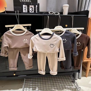 Olliෆ兒童秋冬睡衣 軟糯親膚~德絨睡衣 保暖居家服 秋冬睡衣 中小童 女大童衣服 打底衫套裝