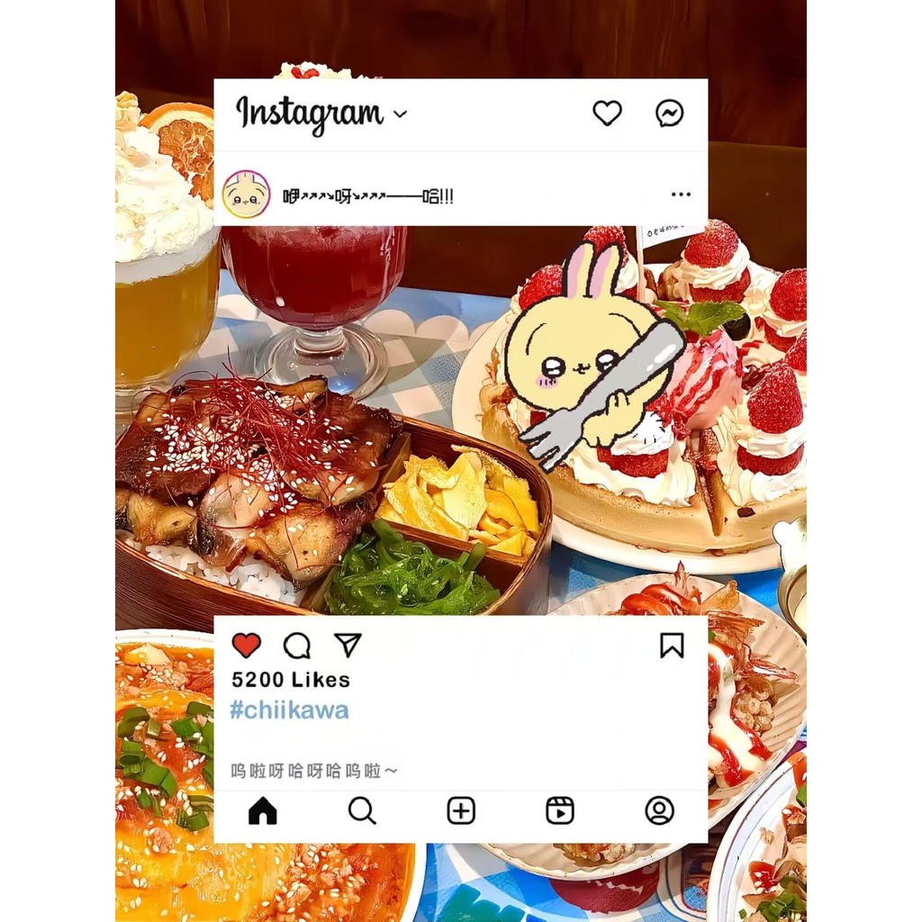 💥【爆款】💥 可愛吉伊卡哇 拍照道具吉伊卡哇ins吃飯pvc透卡可愛拍照裝飾烏薩奇寶寶小八吉伊學生 兒童禮物