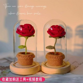 💥【爆款】💥 手工diy 手工禮物小王子玫瑰花手工編織diy花束毛線鉤針材料迷你盆栽情侶禮物情侶禮物
