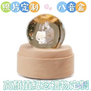 任意門客製 客制高顏值生日禮物 送女友 照片diy 訂製發光水晶球 八音盒 音樂盒 七夕禮物 高階感 紀念禮物