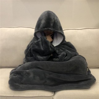 全店折扣 法蘭絨睡衣懶人毯TV毯蓋毯電視毯戶外防寒連帽家居服hooded毯加厚