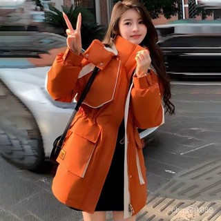 冬季新款衝鋒衣棉服女小個子收腰時尚高階感派剋服保暖外套 長款 加厚冬天外套 韓版 羽絨外套連帽1106 PGUJ