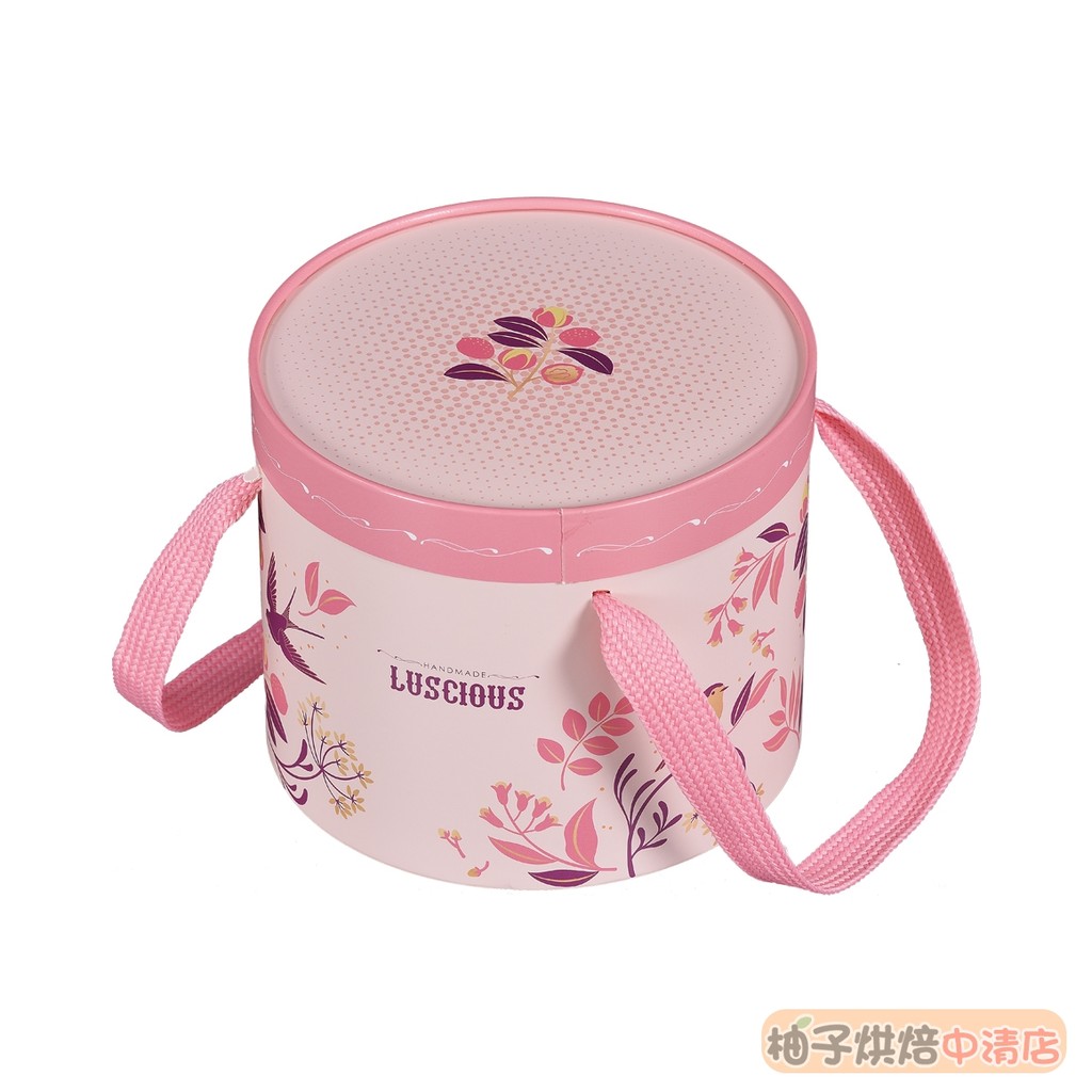 【柚子烘焙食品】5吋糖果盒 圓形手提盒 手提紙盒 年節禮盒 糖果盒 手提盒 新年禮盒 牛軋糖包裝盒 餅乾糖果盒 烘焙包裝