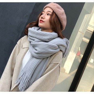 有點東西🧣圍巾女冬款學生韓版百搭新款針織情侶加厚保暖毛線男純色流蘇圍脖秋冬圍巾 圍脖 保暖