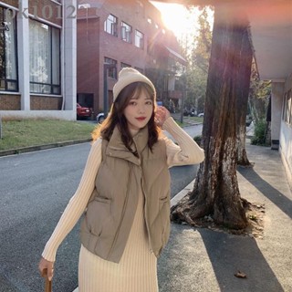 [特賣]背心.韓版年春秋短版淑女休閒馬甲ins小眾設計感羽絨棉無袖無袖女 背心 羽絨 馬甲 翻領背心