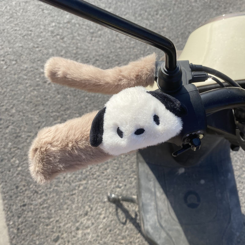 毛絨車把套🌸 防滑保暖 毛絨電動車把套護手毛茸茸手把套可愛卡通自行車三輪車摩托車電車 隔熱耐磨 機車握把套