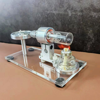 可開票神冰斯特林發動機模型外燃機微型發電機生日禮物發動機蒸汽機引擎