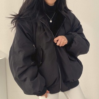 時尚優選 秋冬新款 女裝 外套 韓版加絨加厚兩麵穿羊羔毛棉服女裝外套冬季新款寬鬆連帽棉衣上衣 sam