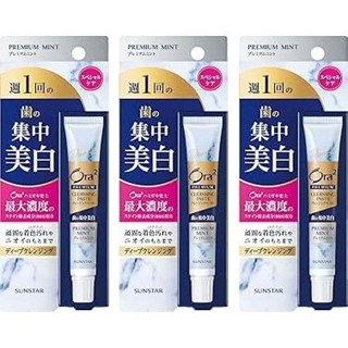 【日本直郵】【大量購買3件套裝】ORA2高級潔面膏美白強化美白牙膏【高階薄荷】（每週1次牙膏汙漬牙齒黃斑著色漬）17g