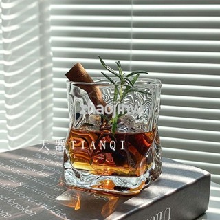 💦熱銷-臺灣玻璃杯 ins風不規則少女扭扭杯 牛奶奶茶杯 透明褶皺威士忌洋酒杯
