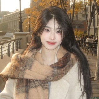 【限時免運】復古學院風咖啡色圍巾女冬季馬海毛百搭披肩高階感美拉德毛絨圍脖保暖圍脖圍脖脖圍圍巾針織毛線保暖脖圍情侶韓版