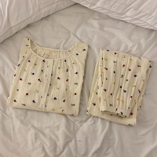 糖果屋~韓版韓系少女ins春秋款睡衣女紗布長袖長褲可愛甜美可外穿家居服套裝居家服